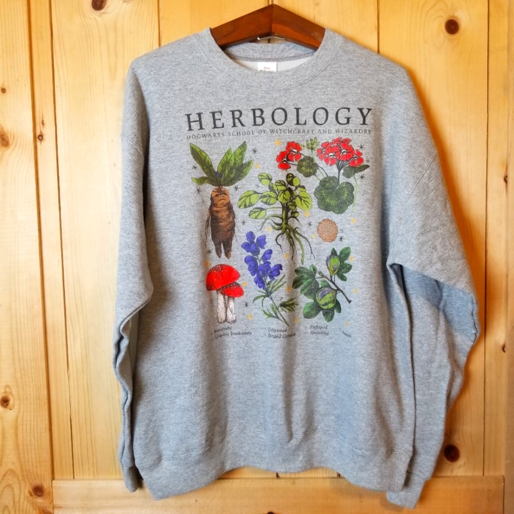 Herbology Plant Harry Potter Hogwarts School Cotton Blend Sweatshirt
